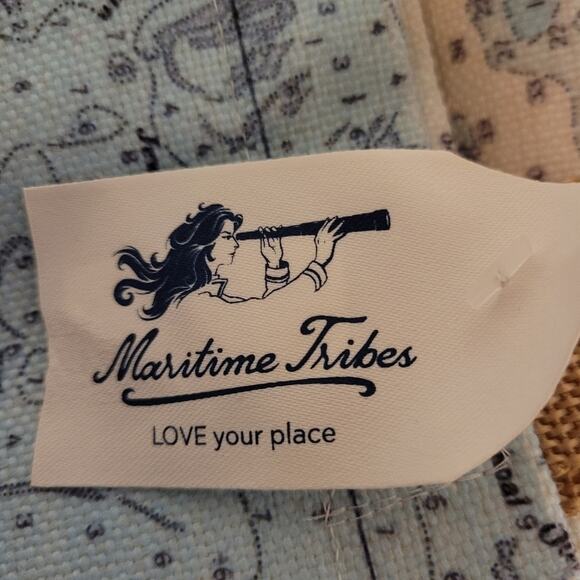 NWT Maritime Tribes Key West Nautical Chart Print Tote Bag - Picture 8 of 10